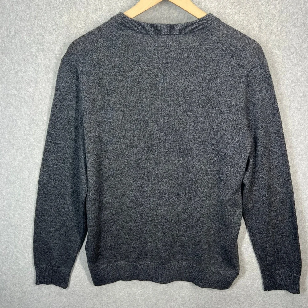 Banana Republic Sweater Men L Grey Italian‎ Merino Wool Crewneck Pullover NWOT